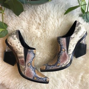 Jeffrey Campbell snakeskin booties